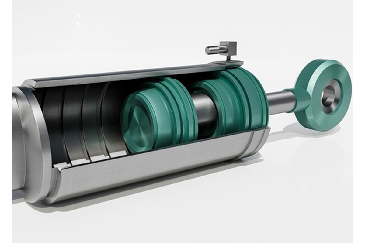 Kesit hidrolik piston ve silindir mekanizması